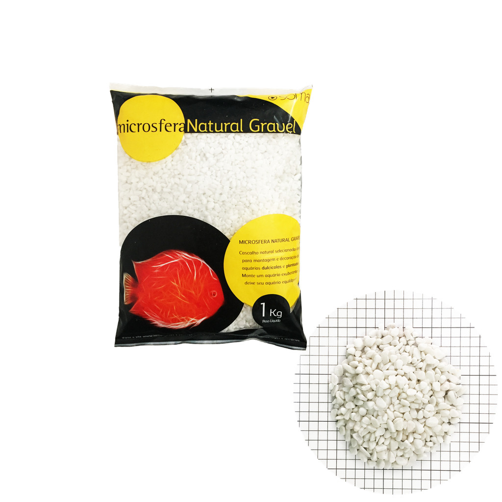 SUBSTRATO SOMA MICROSFERA NATURAL GRAVEL PEBBLE WHITE (2-3mm) - 1KG