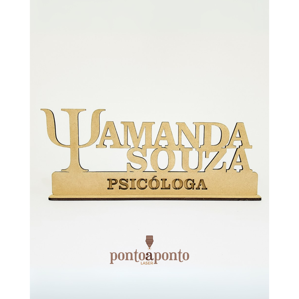 Letreiro de Profissão em MDF Personalizado | 3mm ou 6mm | Cru ou Branco | Nome + Ícone Profissional