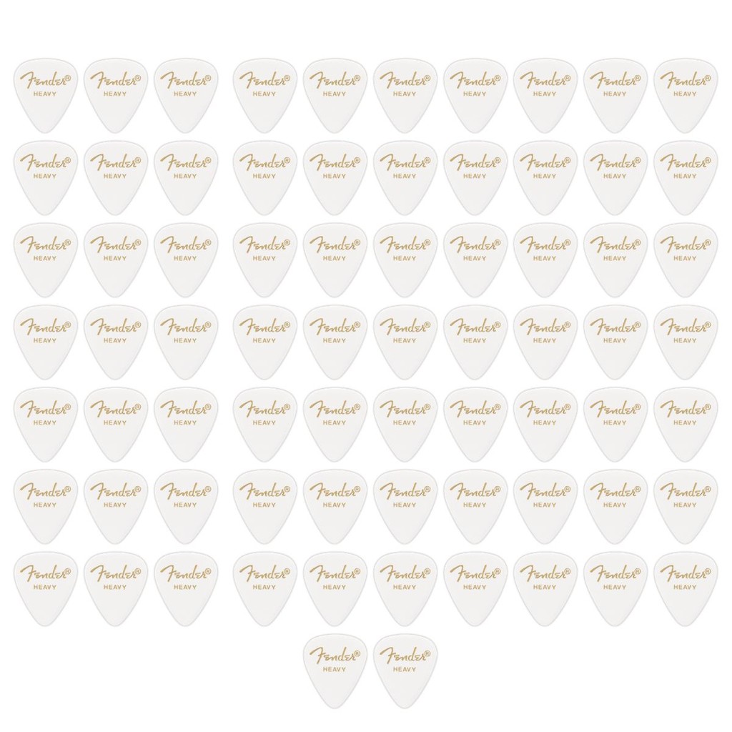 Palheta Fender Heavy Celuloide Classic 351 Shape White Cell Quantidade:72 Pçs