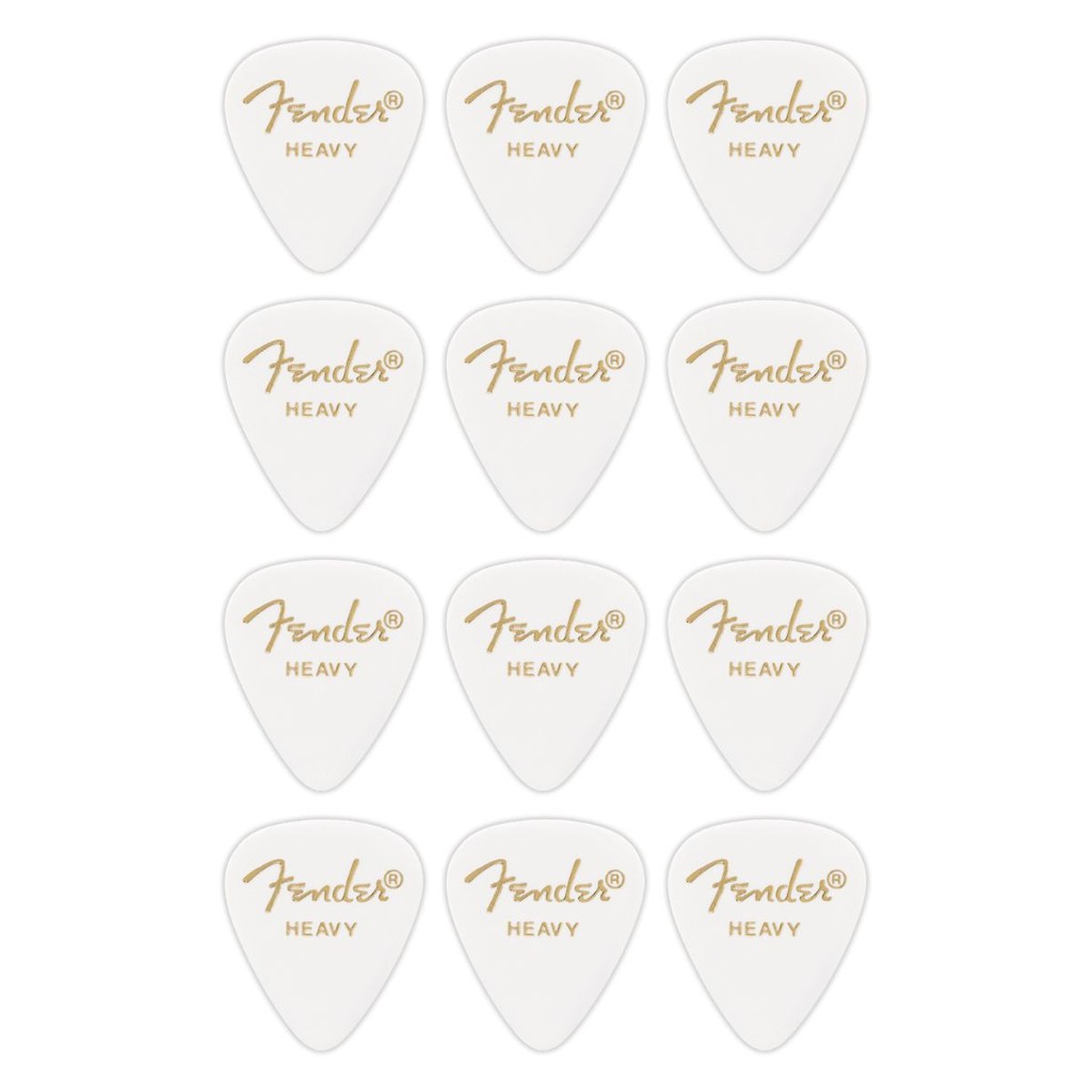 Palheta Fender Heavy Celuloide Classic 351 Shape White Cell Quantidade:12 Pçs