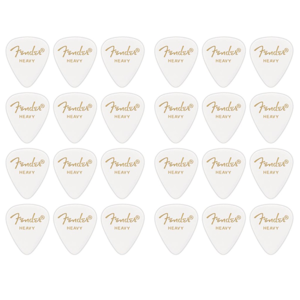 Palheta Fender Heavy Celuloide Classic 351 Shape White Cell Quantidade:24 Pçs
