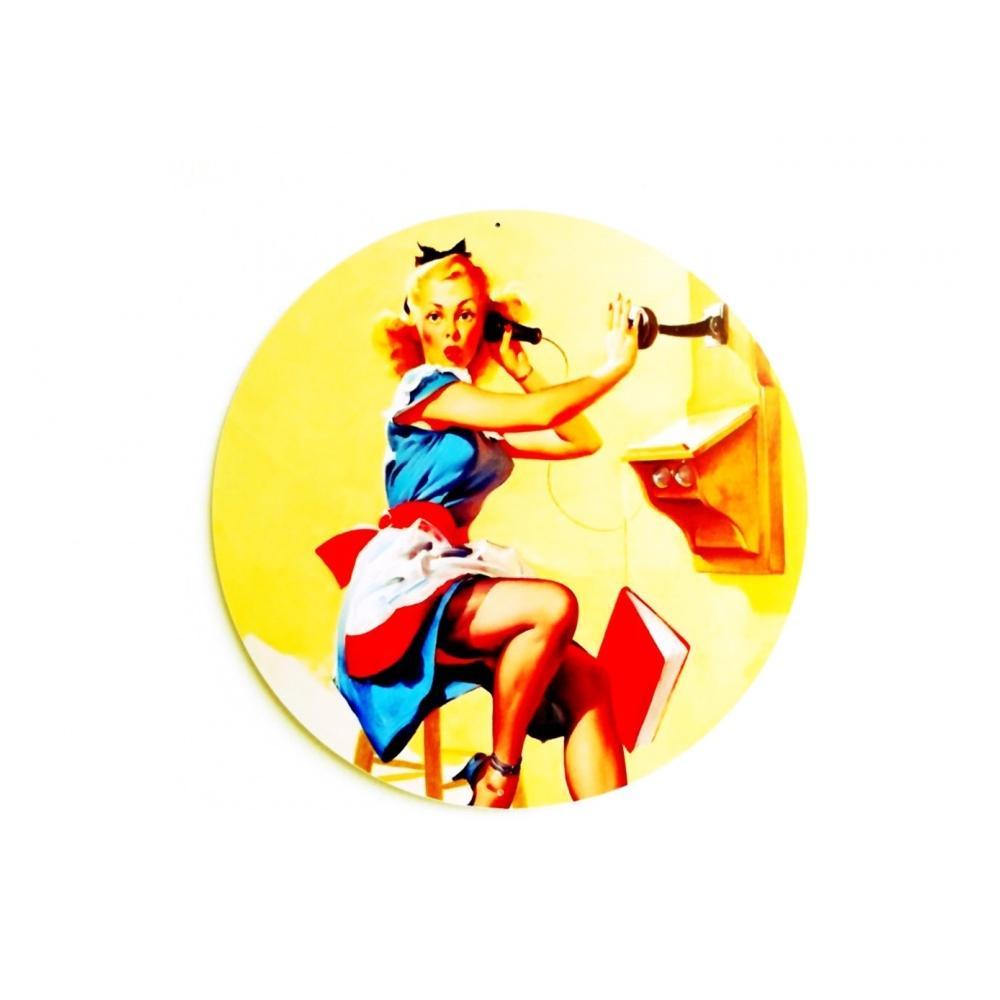 Placa Decorativa All Classics Pin Up Girl Phone