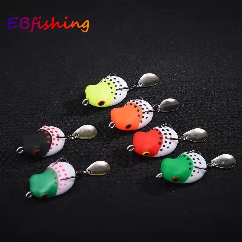 Isca De Pesca De Sapo Pequeno Modificado 3cm/4.2g Mini Macia Ganchos Duplos Superior Raio De Água Artificial