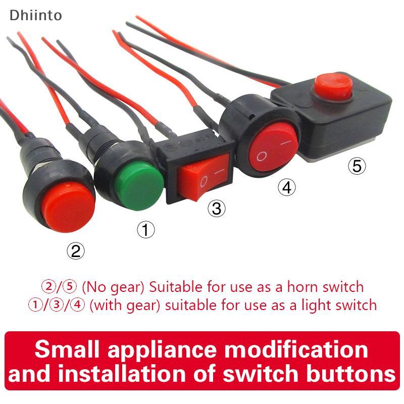 [Dhiint] Botão Interruptor Modificado Mini Luzes De Fiação De Carro Elétrico Modificação De Buzina Pequeno Para Motocicl