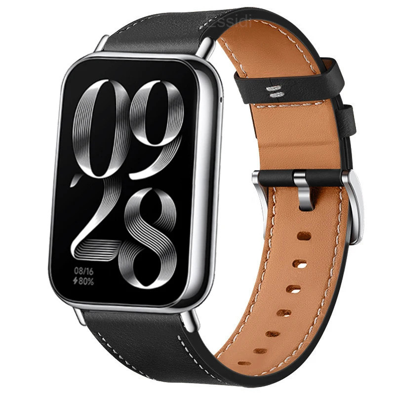 Pulseira de Couro para Xiaomi Mi Band 9 Pro/Mi Band 8 Pro, Pulseira de Pulso para Homens e Mulheres para Redmi Watch 5/R