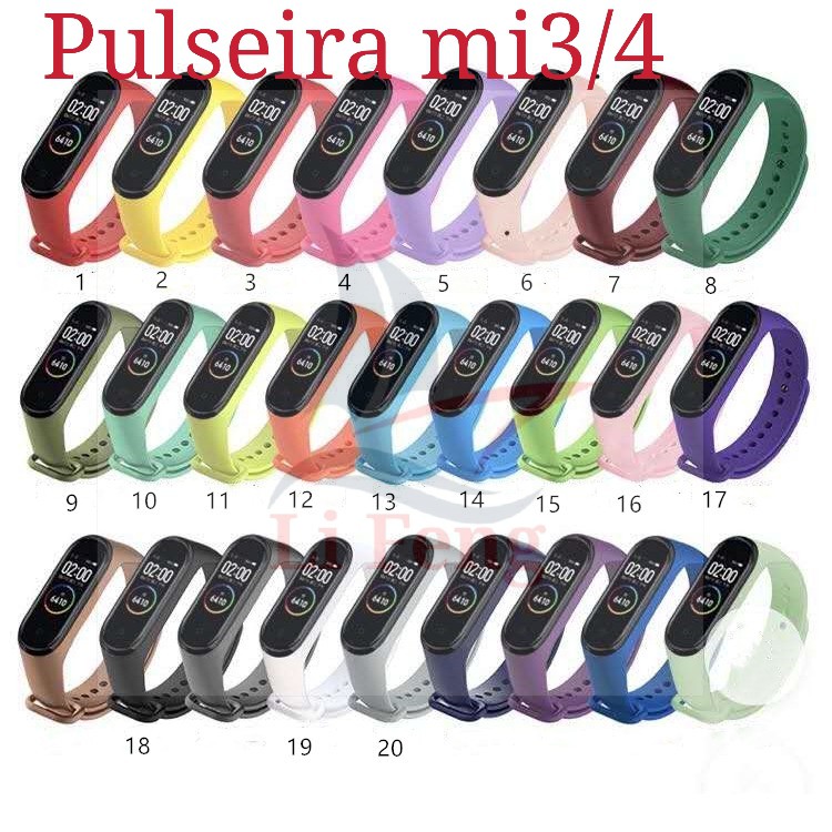 Pulseira de Silicone para Relógio Xiaomi miband 3 e 4