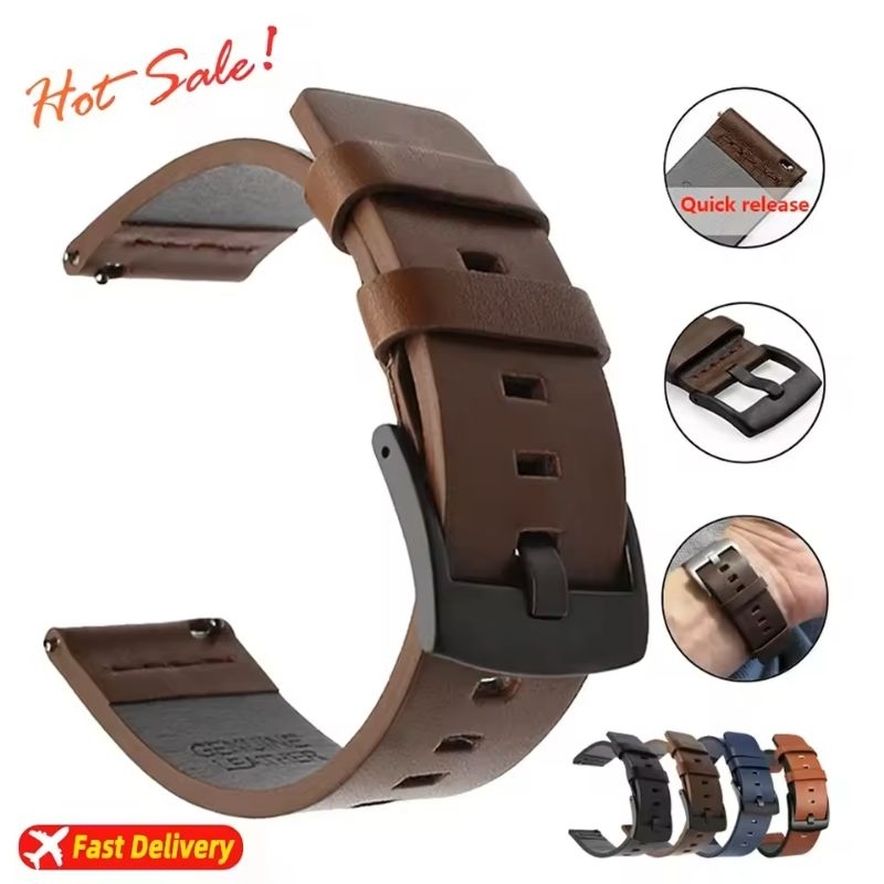 Pulseira de Couro legítimo para smartwatch  Premium Amazfit, Xiaomi, Garmin 22mm