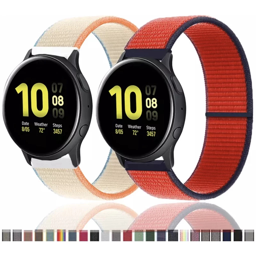 Pulseira Nylon 20mm Para Amazfit Bip Xiaomi P70 P80 Huami Galaxy Haylou Watch 5 Huawei Colmi Haylou