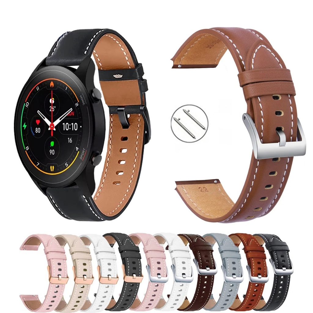 Pulseira 22mm de Couro para Xiaomi Mi Watch 1.39 de Engate Rapido