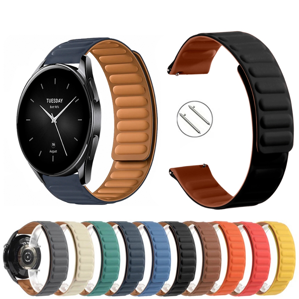Pulseira 22mm Silicone Elos Imã Magnética para Smartwatch Xiaomi Watch S2 de Engate Rapido