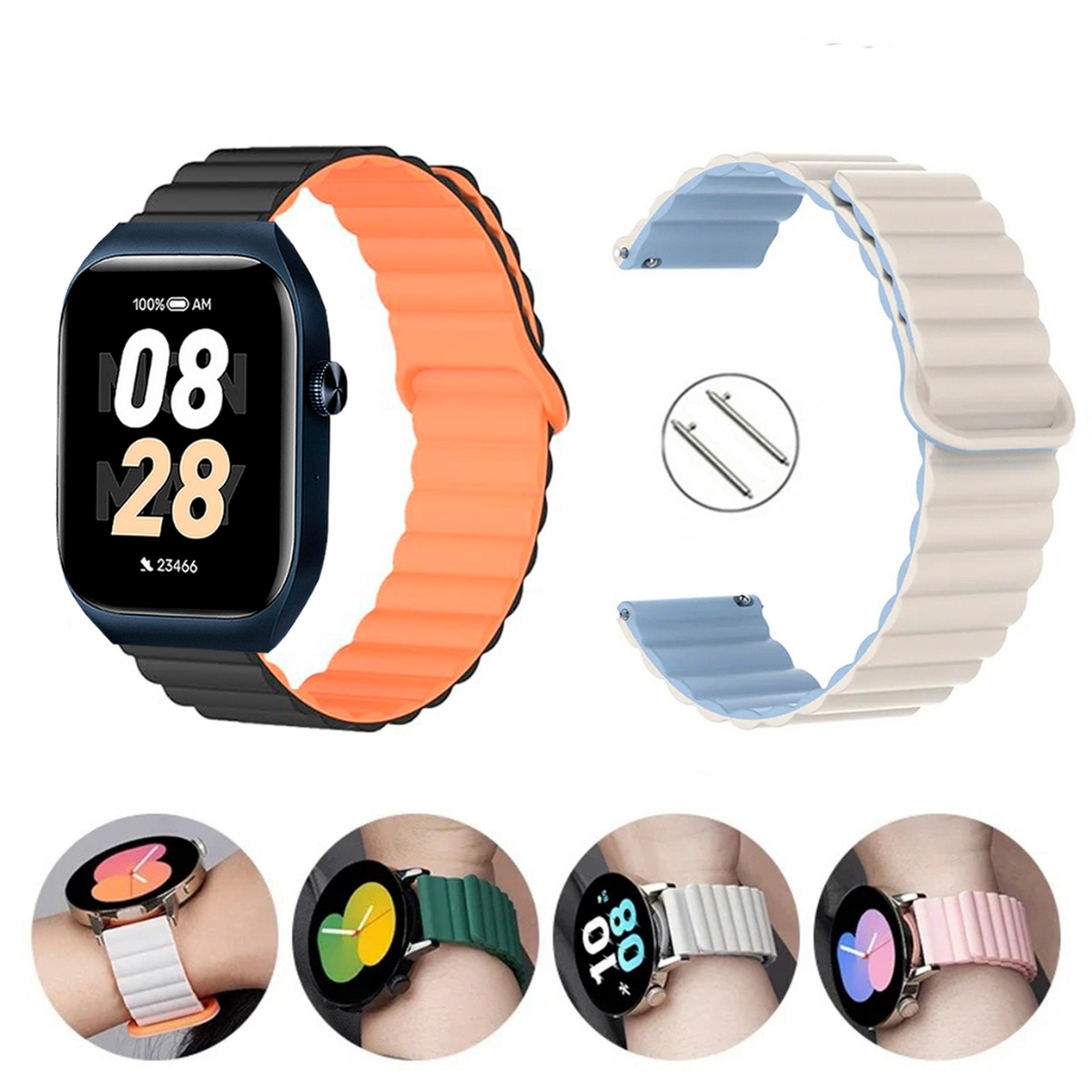 Pulseira 22mm de Silicone loop Magnética para Smartwatch Xiaomi Mibro T2