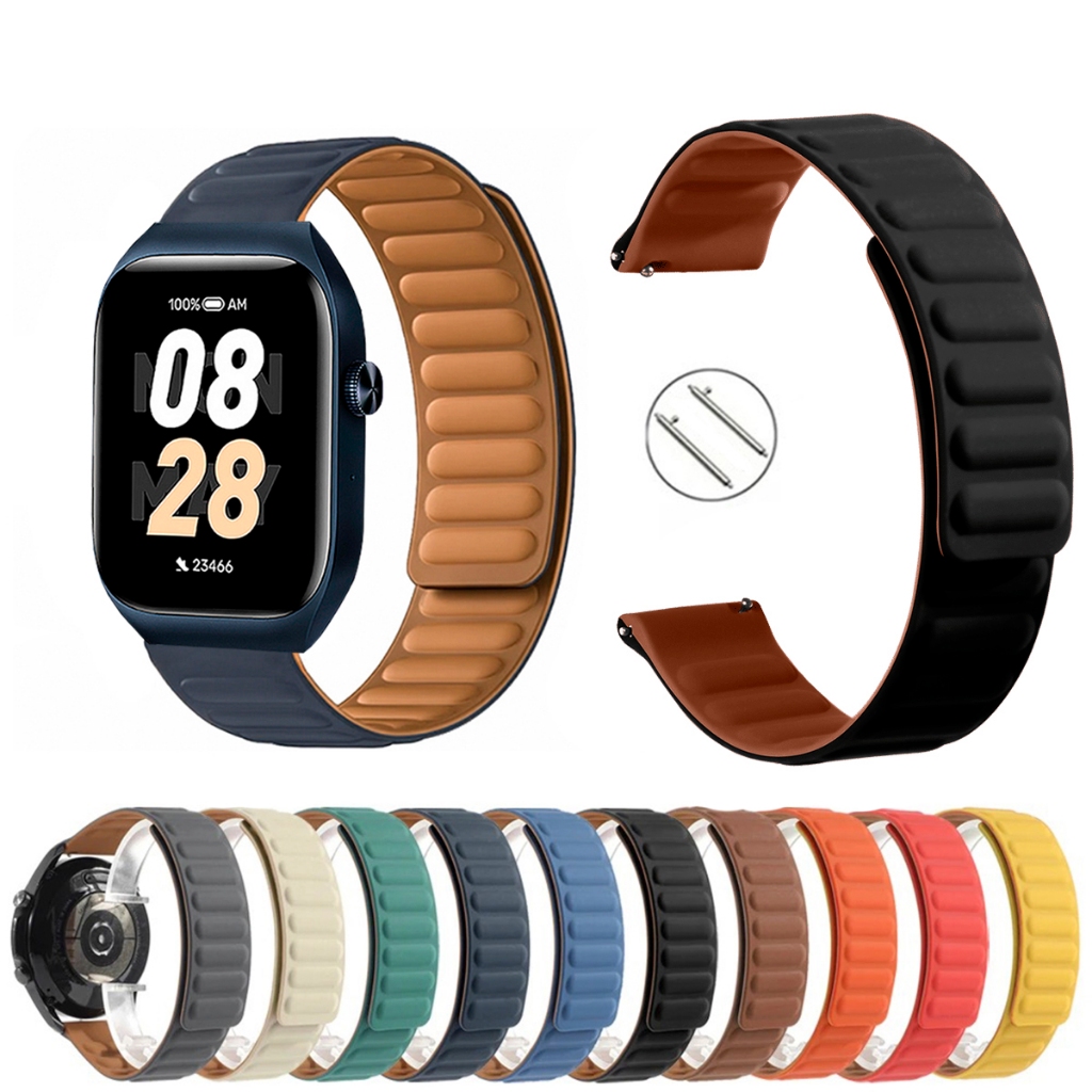 Pulseira 22mm Silicone Elos Imã Magnética para Smartwatch Xiaomi Mibro T2 de Engate Rapido