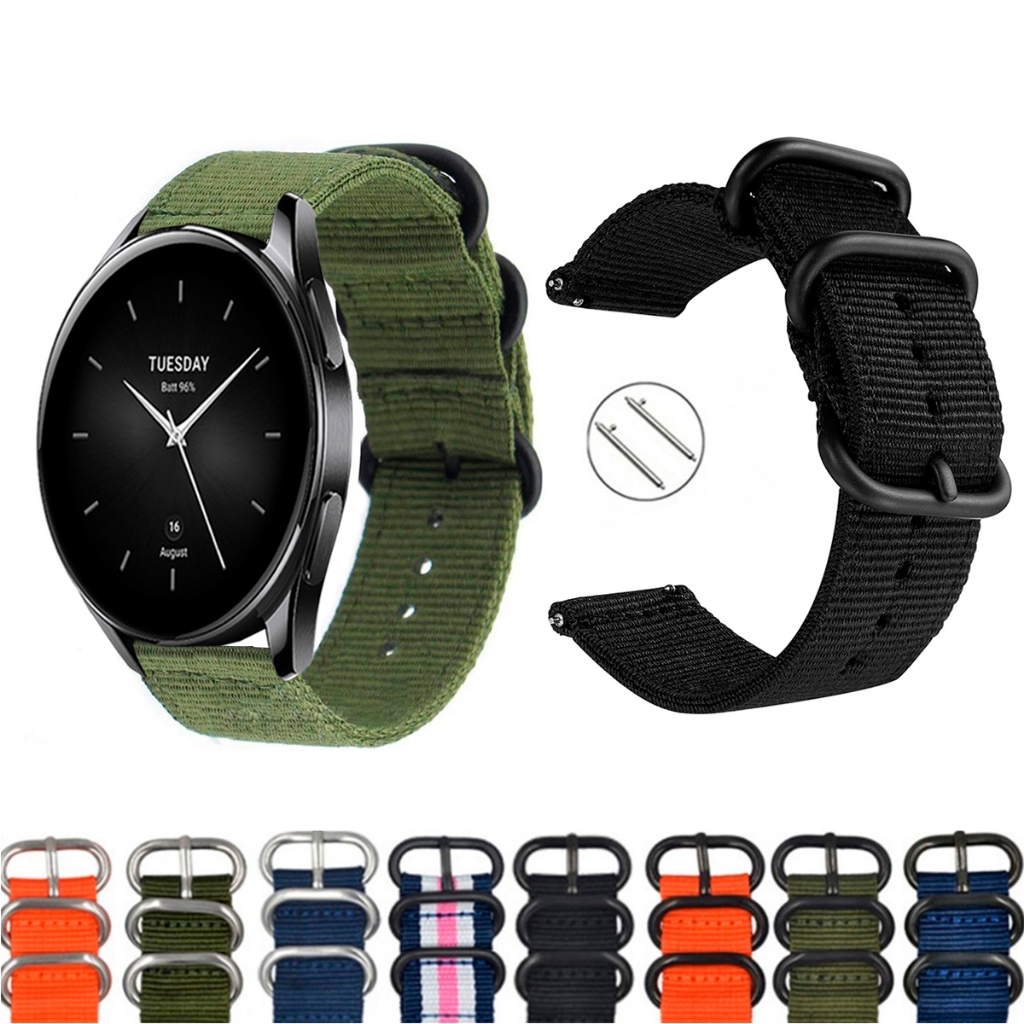 Pulseira 22mm Nylon Nato para Smartwatch Xiaomi Watch S2 de Engate Rapido