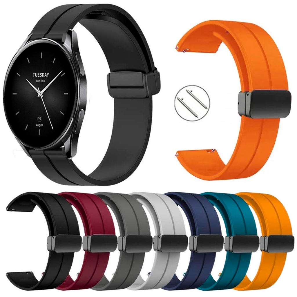 Pulseira 22mm Silicone Magnética para Smartwatch Xiaomi Watch S2 de Engate Rapido  Pronta entrega no Brasil