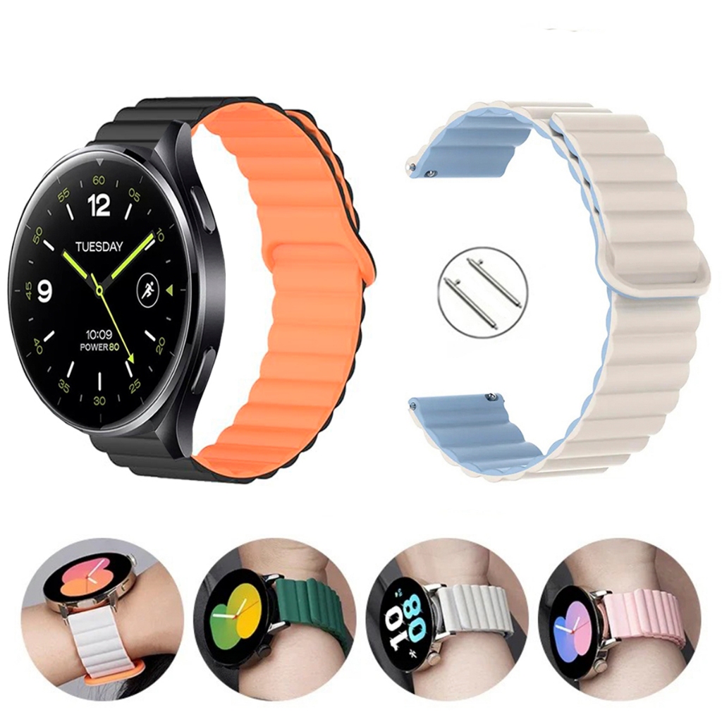 Pulseira 22mm de Silicone loop Magnética para Smartwatch Xiaomi Watch 2