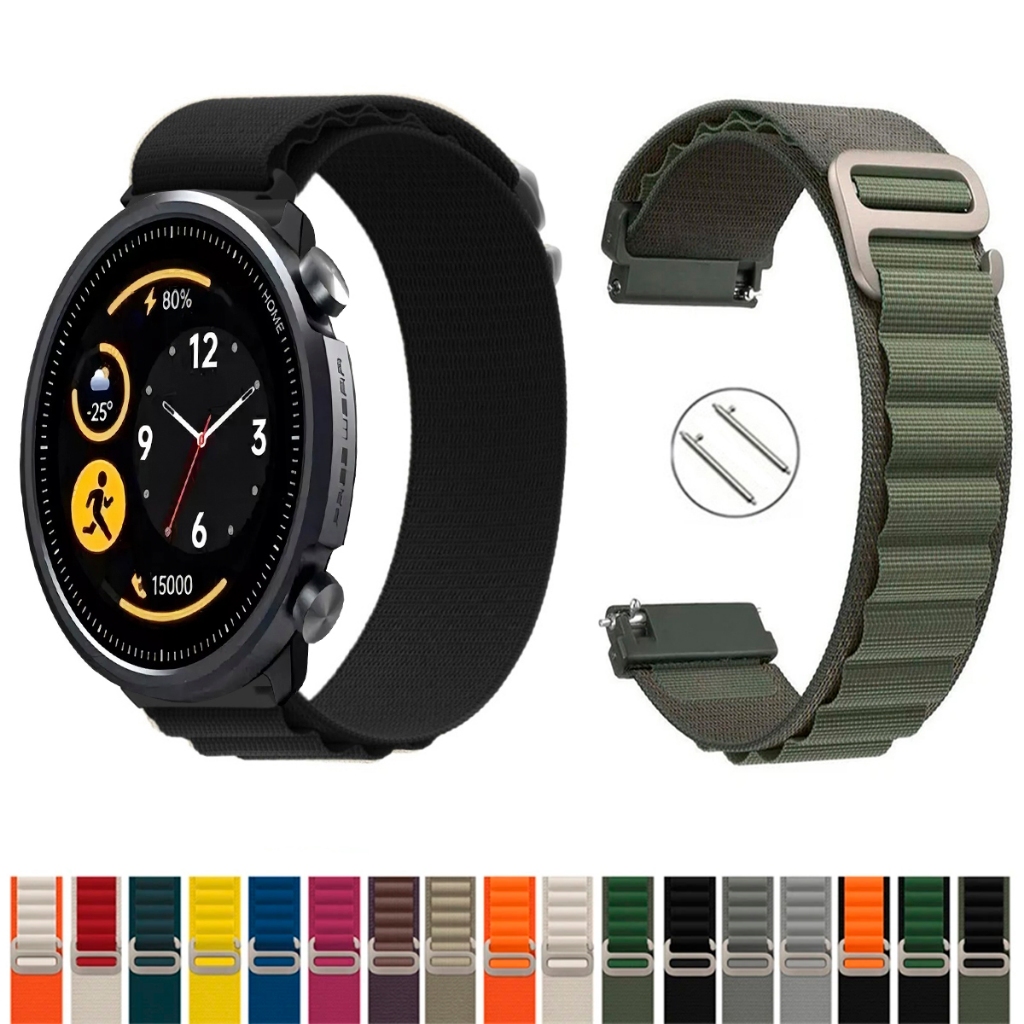 Pulseira 22mm De Nylon Alpinista para Xiaomi Mibro A1 Macia Leve compativel Smartwatch  pinos de Engate Rapido