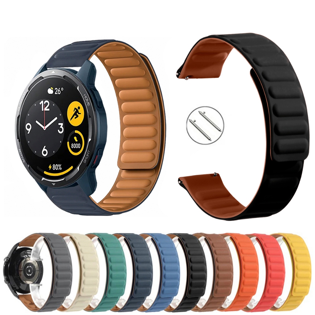 Pulseira 22mm Silicone Elos Imã Magnética para Xiaomi Watch Color 2 de Engate Rapido