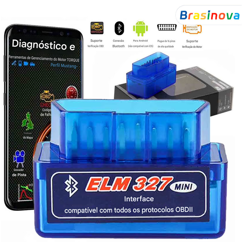 Scanner Automotivo Bluetooth OBD2 ELM327 – Mini Scanner para Android e iOS – Leitura e Limpeza de Falhas do Veículo