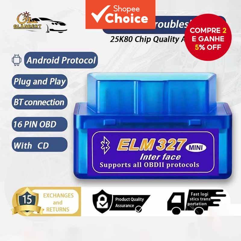 Mini Bluetooth OBD2 Scanner Teste Ferramentas De Reparo Diagnóstico ELM327 HUD Velocímetros Calibres Código