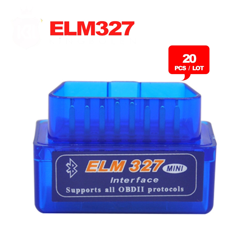 20 Pçs/Lote Frete Grátis Super Mini ELM327 Bluetooth OBD2 Ferramenta De Diagnóstico ELM 327 V2.1 Versão Mais Recente