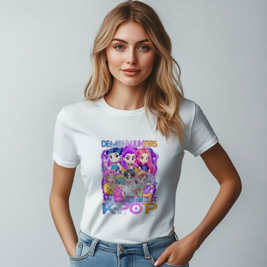 CAMISETA UNISSEX INFANTIL E ADULTA,DESENHO ANIMADO, K-POP , MODA CASUAL,PLUS SIZE