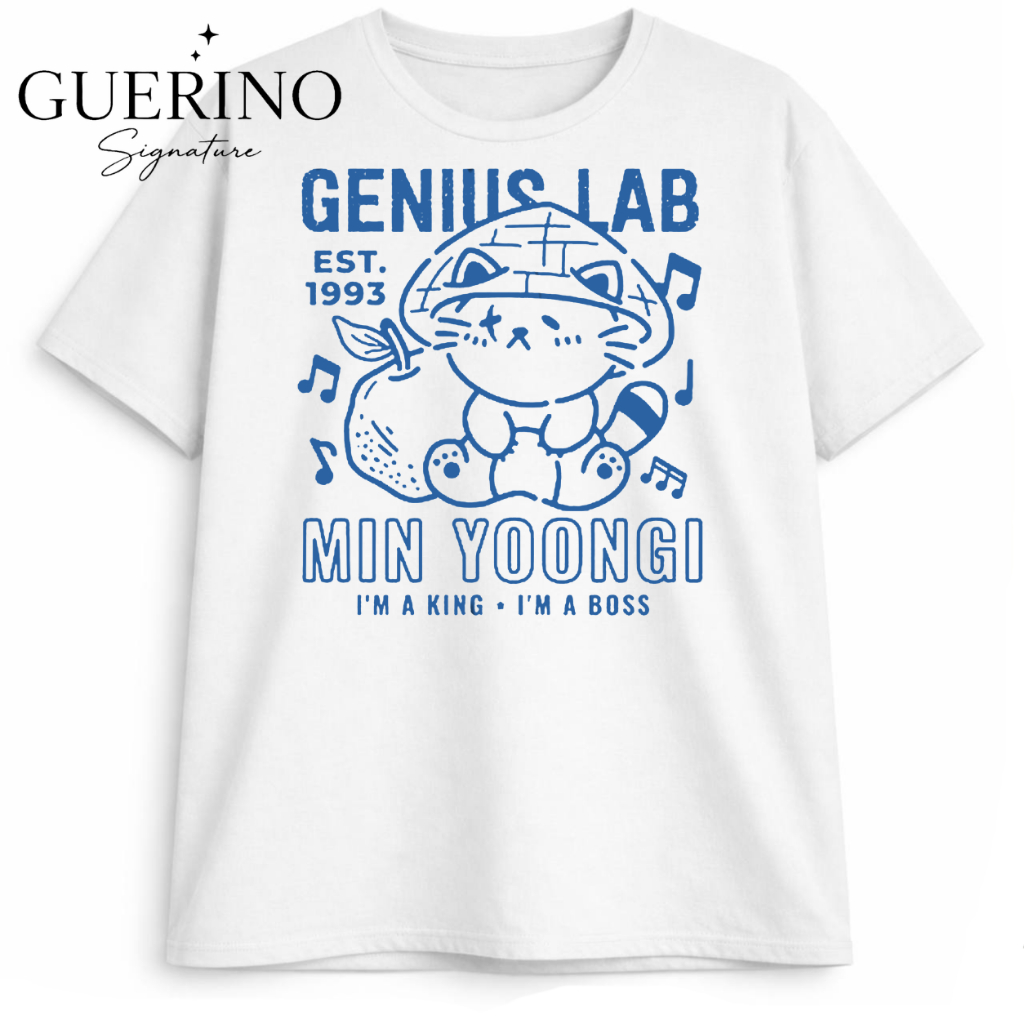 Camiseta Plus Size Yoongi Genius Lab SUGA Agust D K-pop 100% Algodão Premium