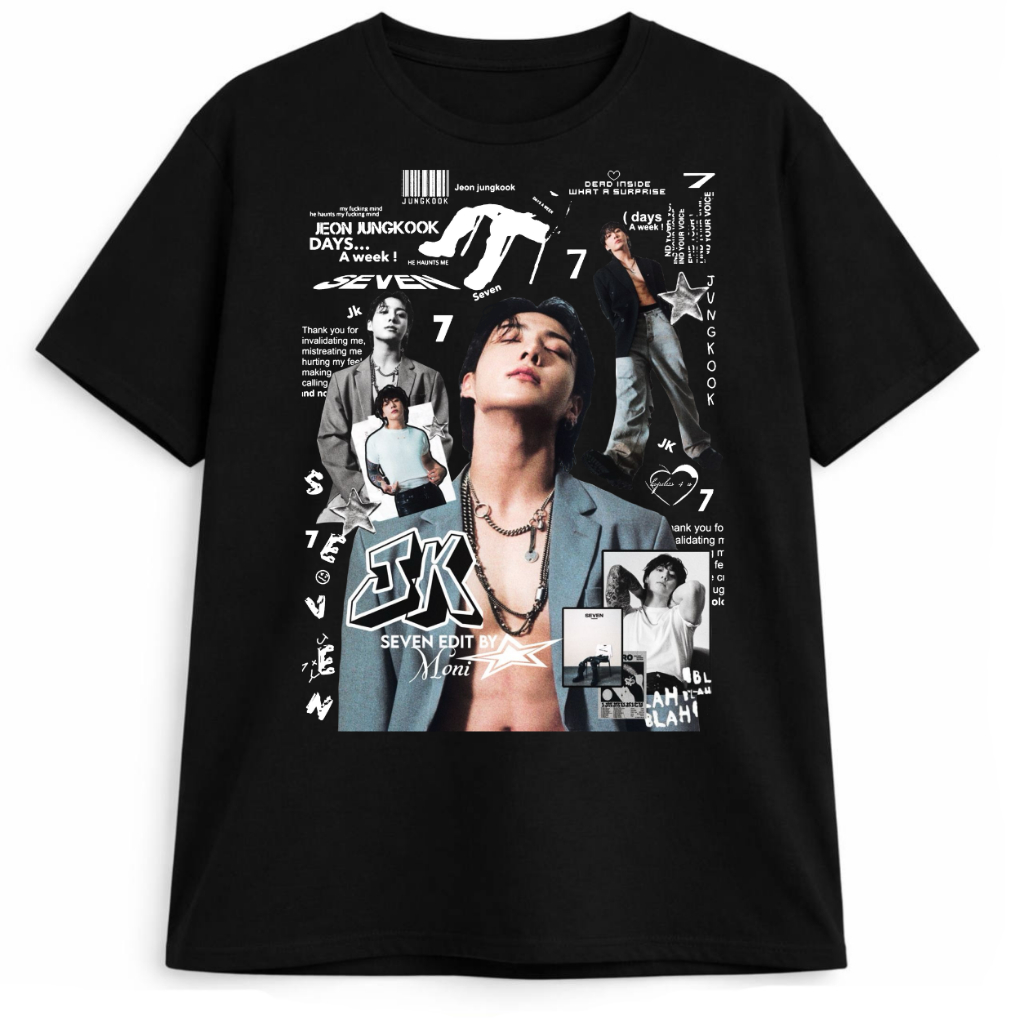 Camisa Plus Size Jungkook Seven K-pop Unissex Estampa Premium 100% Algodão