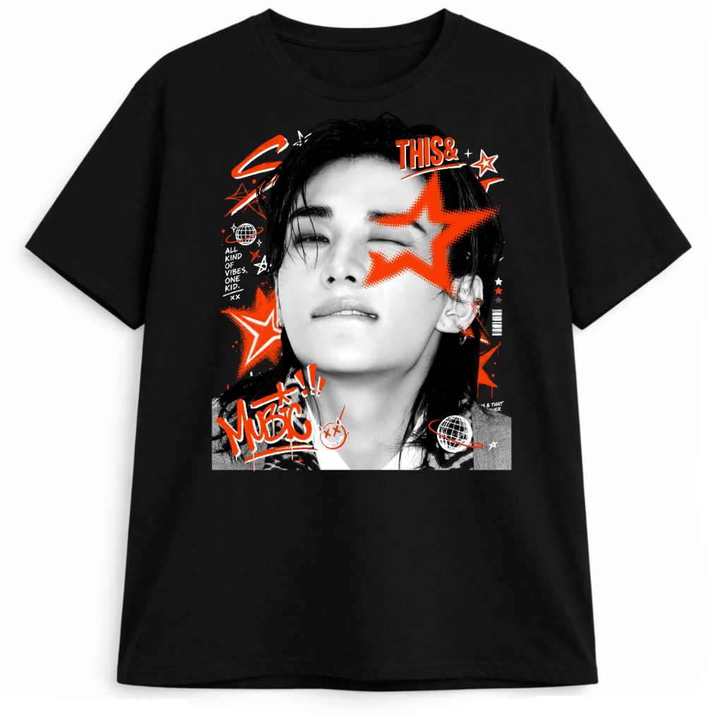 Camiseta Plus Size Hyunjin This & That Stray Kids K-pop Algodão Premium Estampa DTF