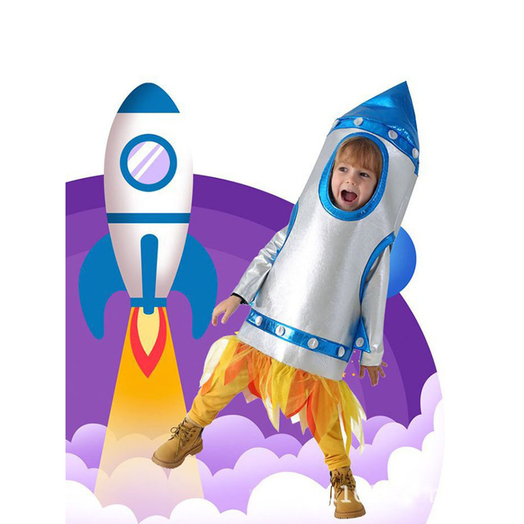 Halloween crianças foguete cos traje Sci-Fi festa espaço astronauta traje pequeno robô traje