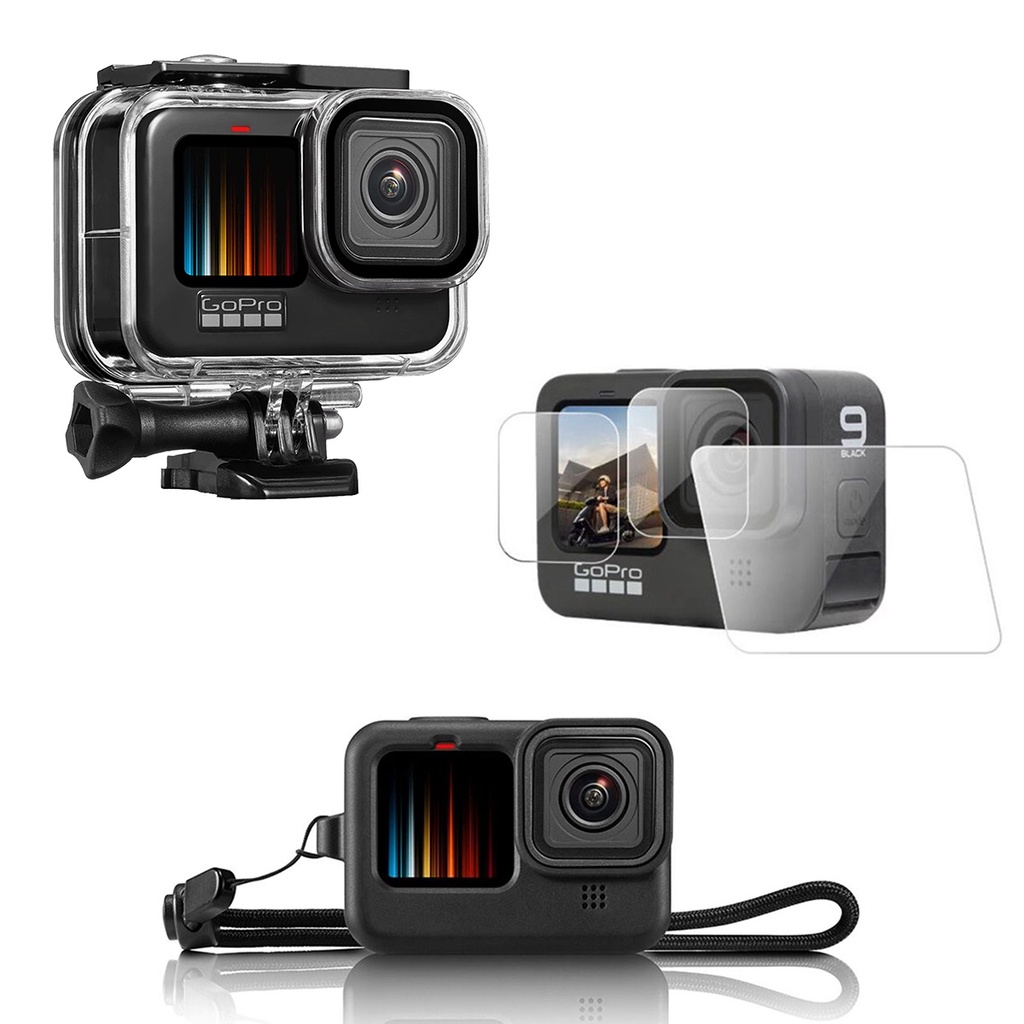 Kit Estanque Capa Silicone Película para GoPro Hero9 Hero10