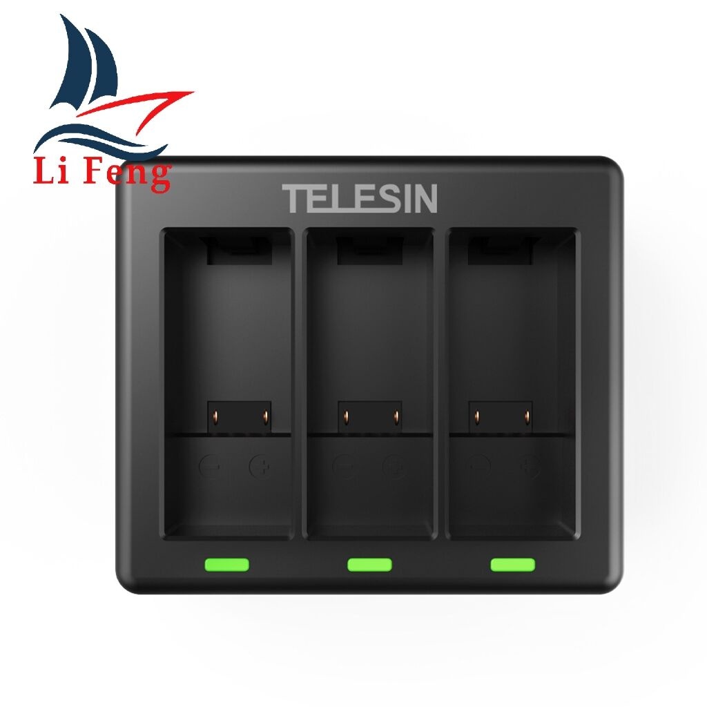 Cabo Carregador USB Tipo C Portátil Triplo Para Gopro Hero9 e Hero10/11/12 Black-telesin