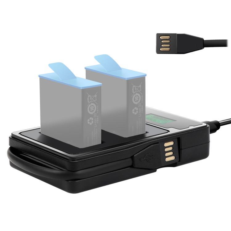 Carregador De Baterias Duplas Com Tela LCD Capacidade De Carregamento De Para GoPro HERO9 Black/HERO10 (Preto)
