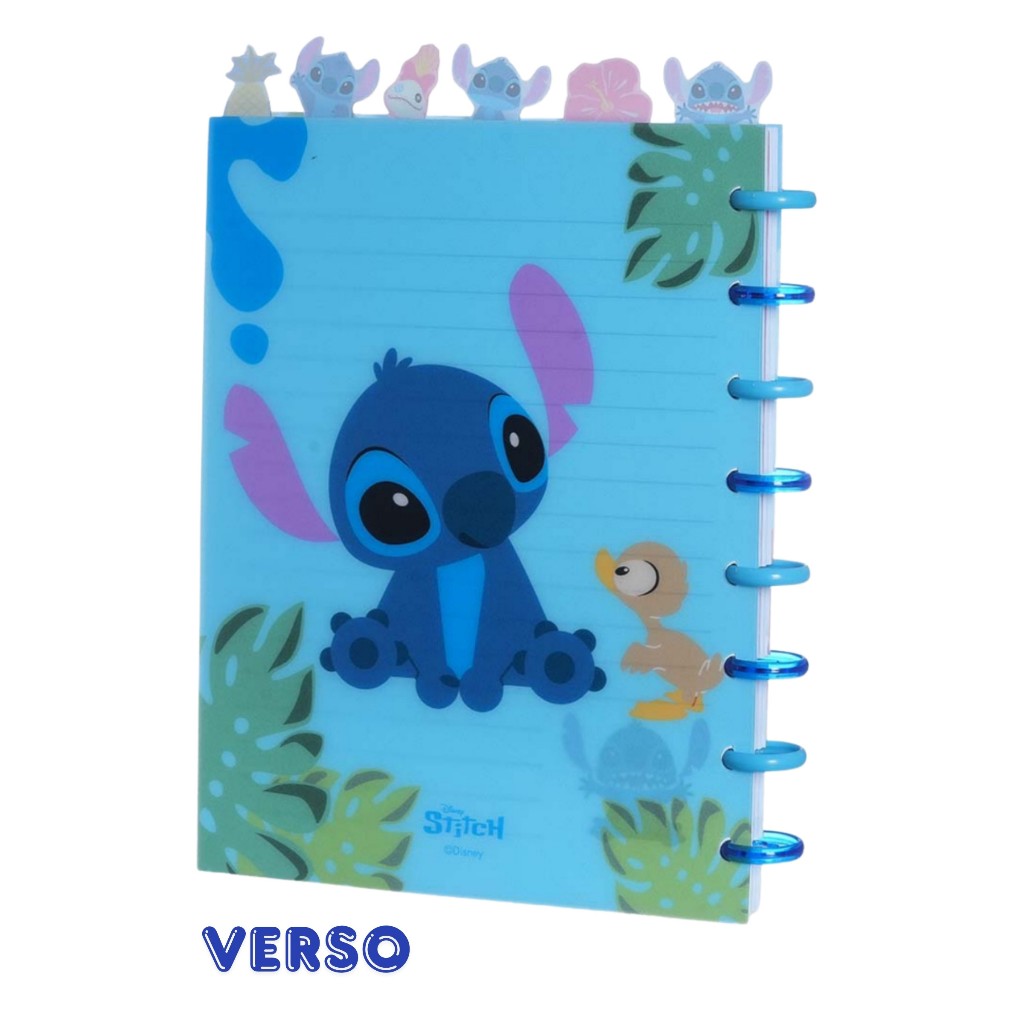 Caderno Smart Stitch Agenda Inteligente Discos Disney Escolar 72 Folhas Planner Diário Universitário