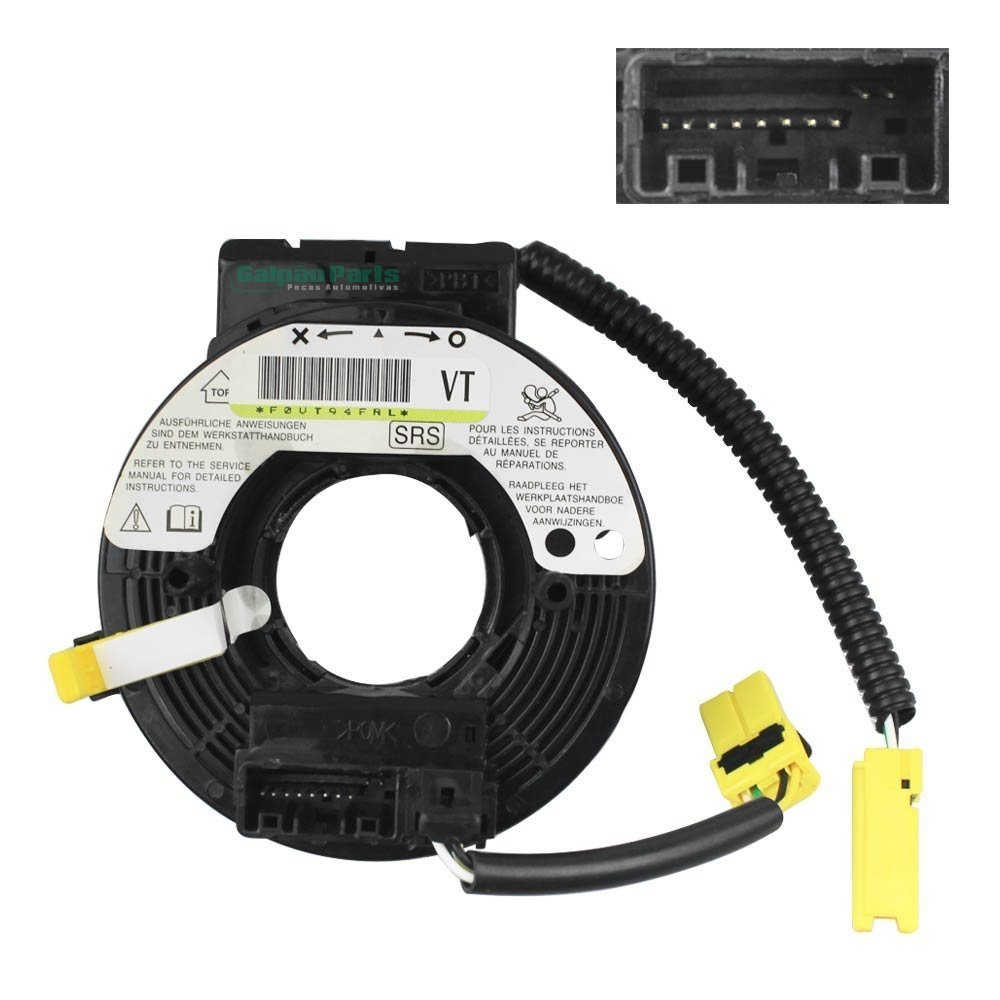 Cinta Airbag Hard Disk Fita Buzina Cabo Flat Honda New Civic CRV 2006 2007 2008 2009 2010 2011 - Conector: 10 Pinos