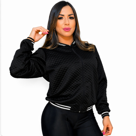 Jaqueta Feminina Metalasse Bomber Moda Blusa