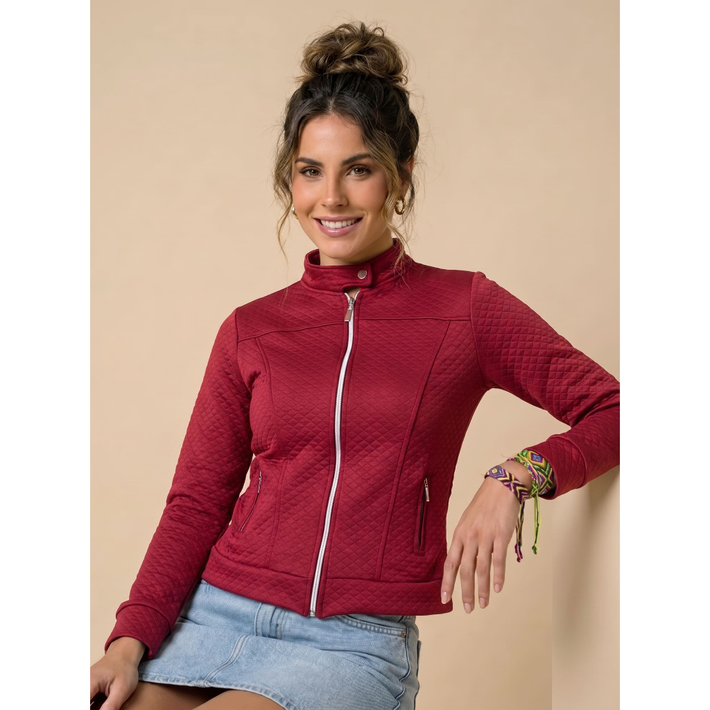 Jaqueta Com Zipper Quentinha Metalasse Com Bolsos Frontais Confortável Moda Inverno AF