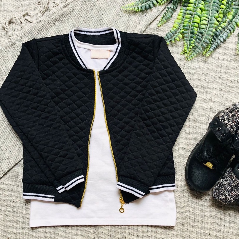 JAQUETA METALASSE blusa de frio Infantil casaco jaquetinha bomber feminina meninas kids blogueira mini