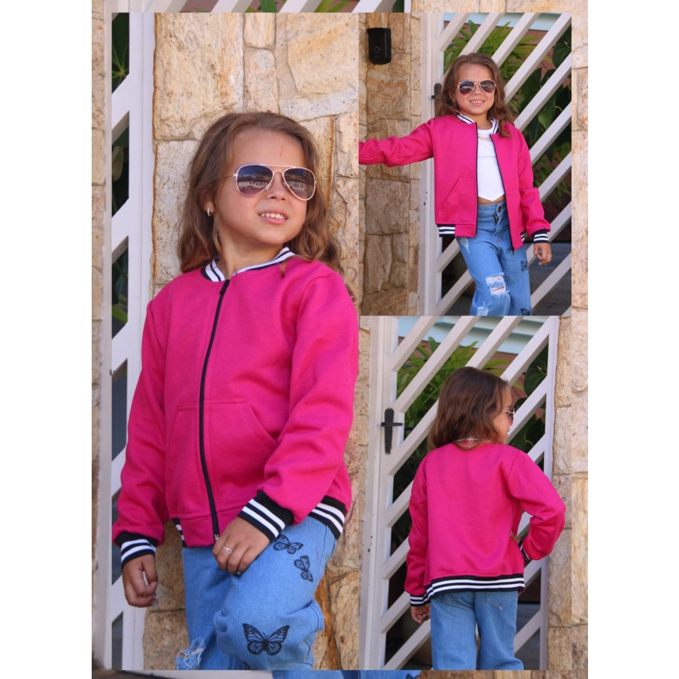 Blusa Jaqueta Com Ziper Bomber metalasse Infantil Juvenil - ENVIO IMEDIATO !!!