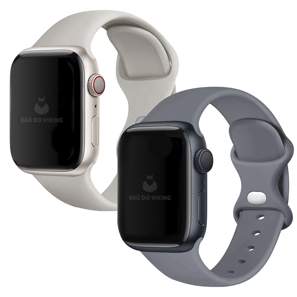 Kit 2 Pulseiras Sport Fecho Duplo Chumbo e Estelar Compatível com Apple Watch