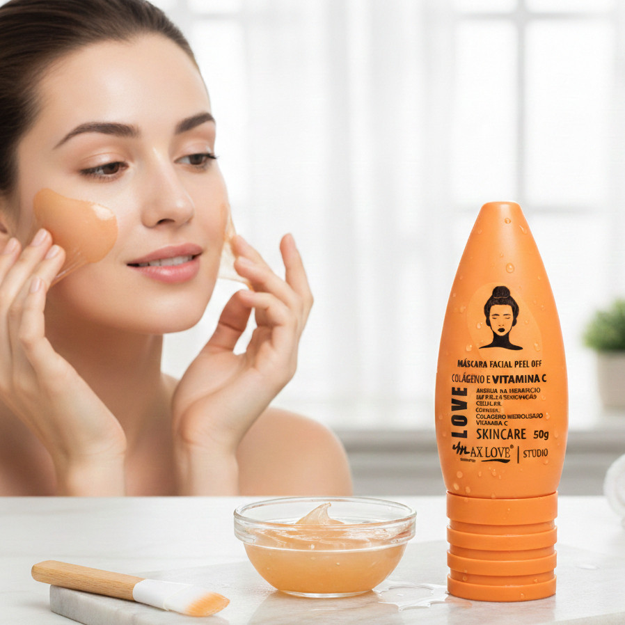 Máscara Facial Peel Off Colágeno e Vitamina C Max Love 50g