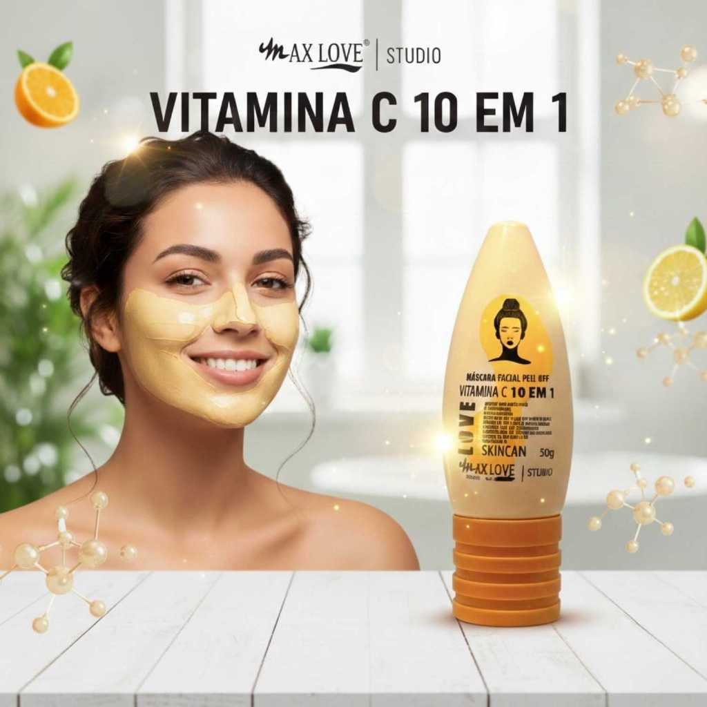 Máscara Facial Peel Off Vitamina C 10 em 1 - Max Love 50g