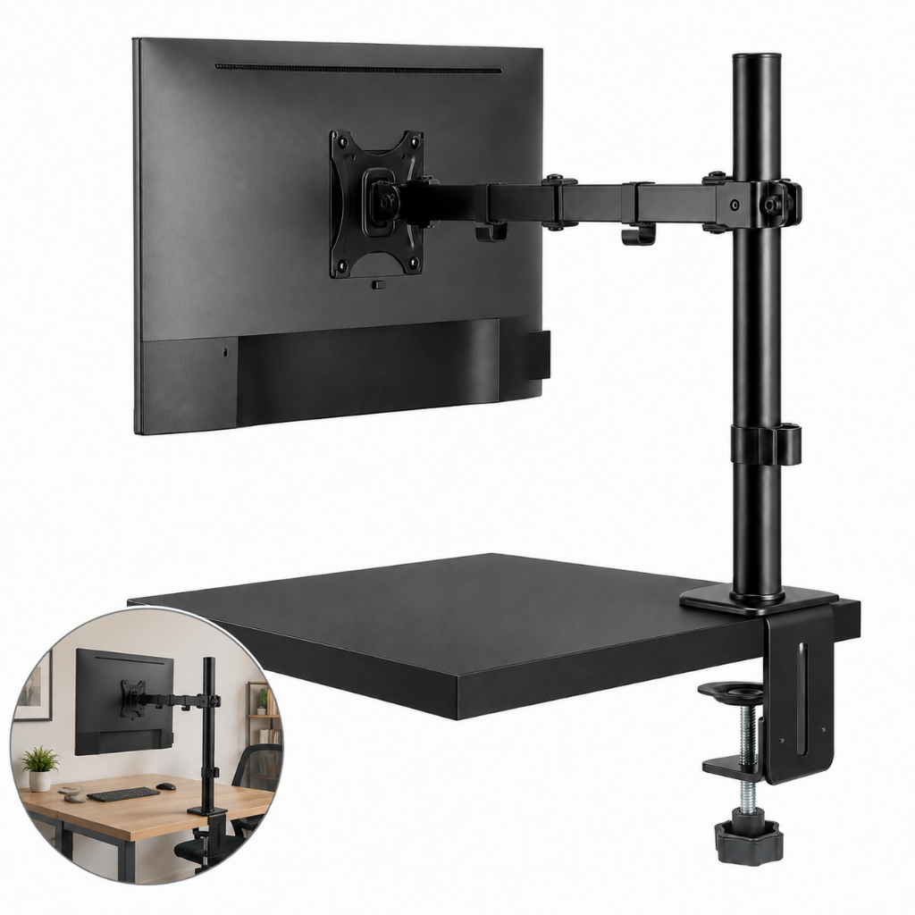 Suporte Monitor Duplo Articulado de Mesa para 2 Monitores 10 A 27 Polegadas