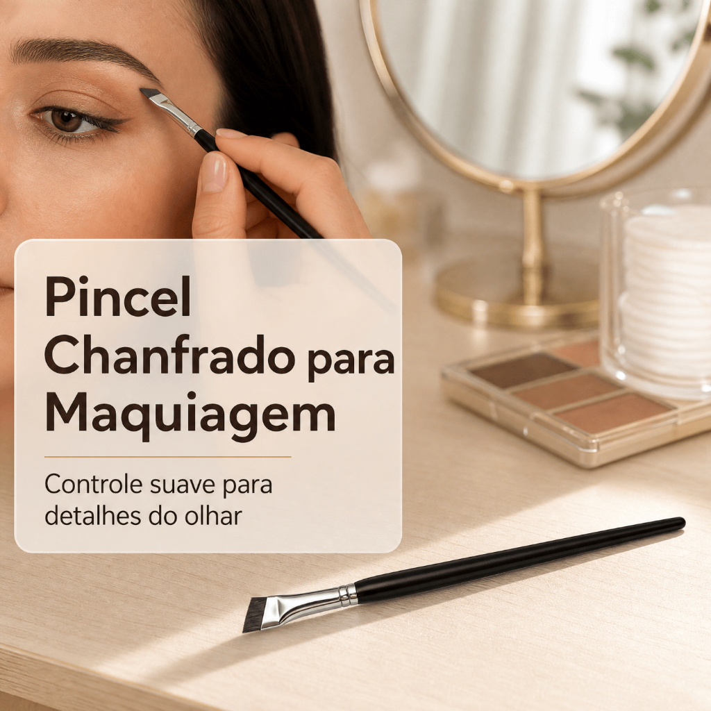 Ultra Fine Angled Beveled Eyebrow Eyeliner Makeup Brush – Precision, Details, Eyeshadow and Definition
