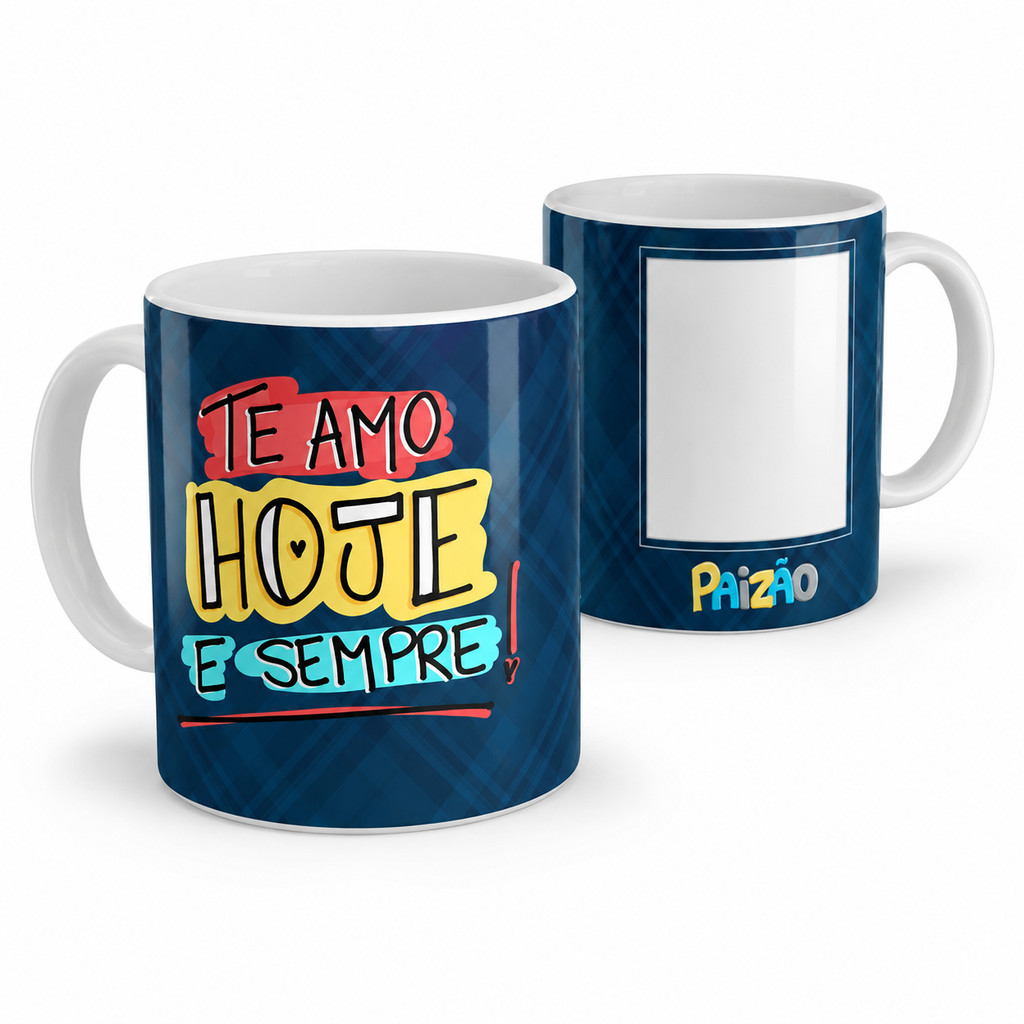 Caneca Personalizada Foto Pai do Mundo Dia dos Pais Porcelana 325ml