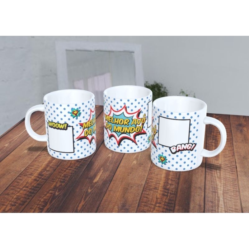Caneca Cerâmica 325ml - Melhor avô do mundo com foto