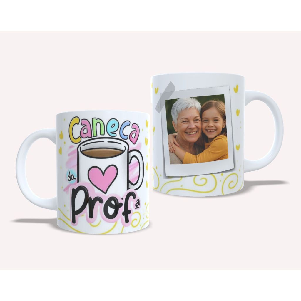 Caneca Uso Exclusivo da Professora Prof Melhor Professora do mundo Nome e Foto Personalizada 325ml
