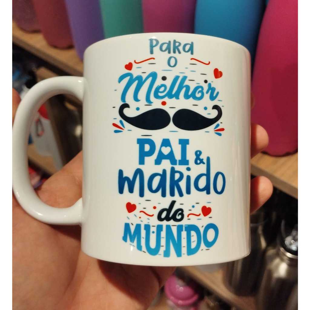 Caneca branca personalizada PARA O MELHOR PAI E MARIDO DO MUNDO + FOTO - 325ml