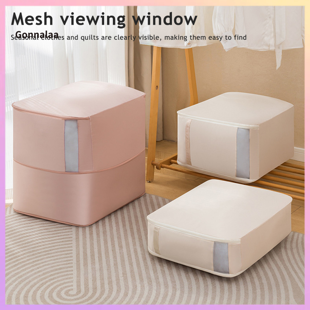 Capacity Quilt Storage Bag with Mesh Window – Washable Comforter Organizer for Clothes Blankets Sweaters Space-saving