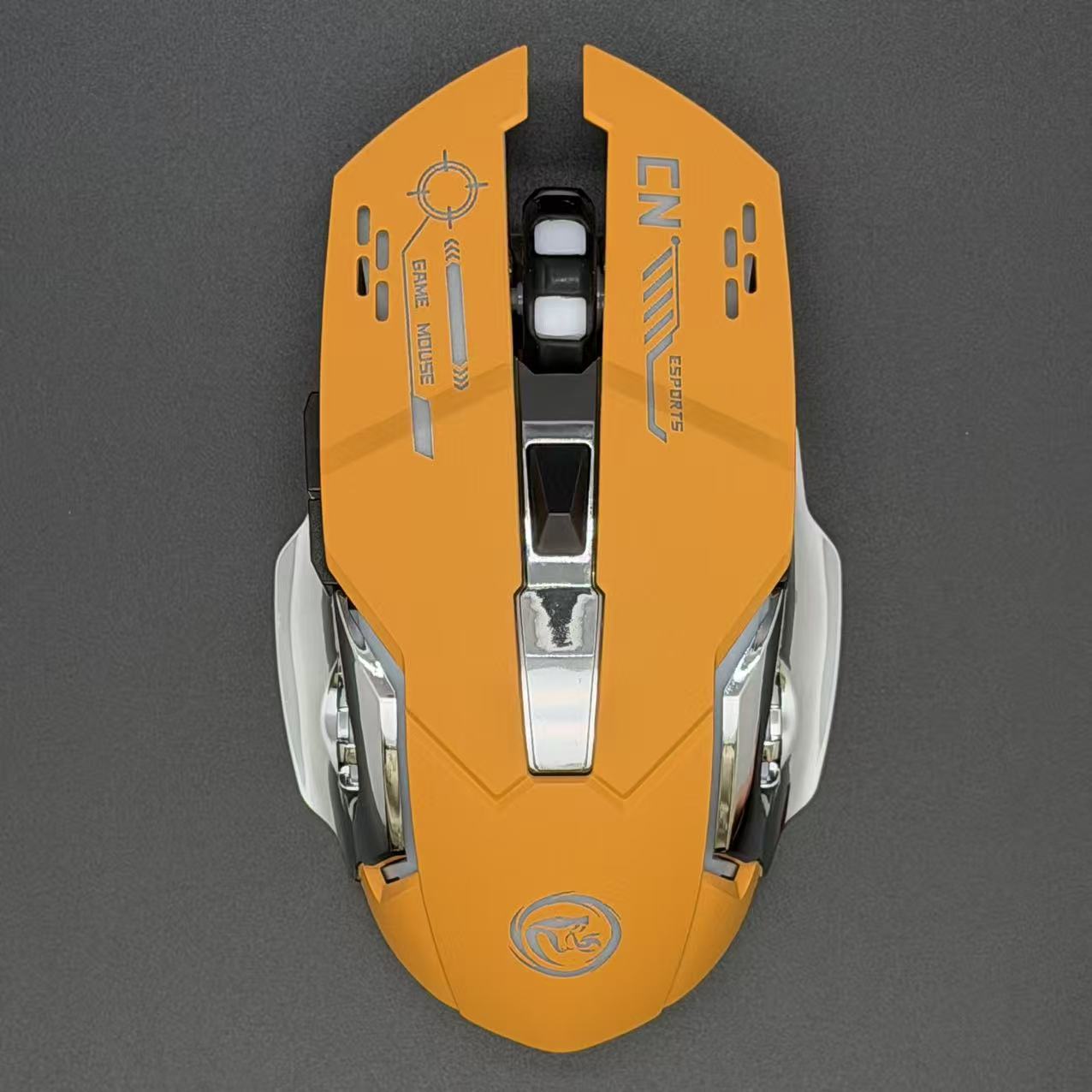 Mouse Sem Fio, Mouse Gamer Luminoso, Mouse Silencioso Recarregável com Modo Duplo Bluetooth 2.4G