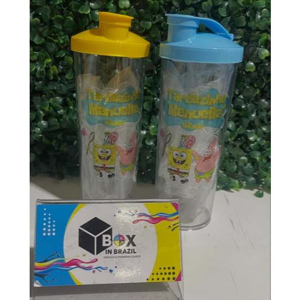COPO LONG DRINK TAMPA SHAKE BOB ESPONJA - FAZEMOS QUALQUER TEMA